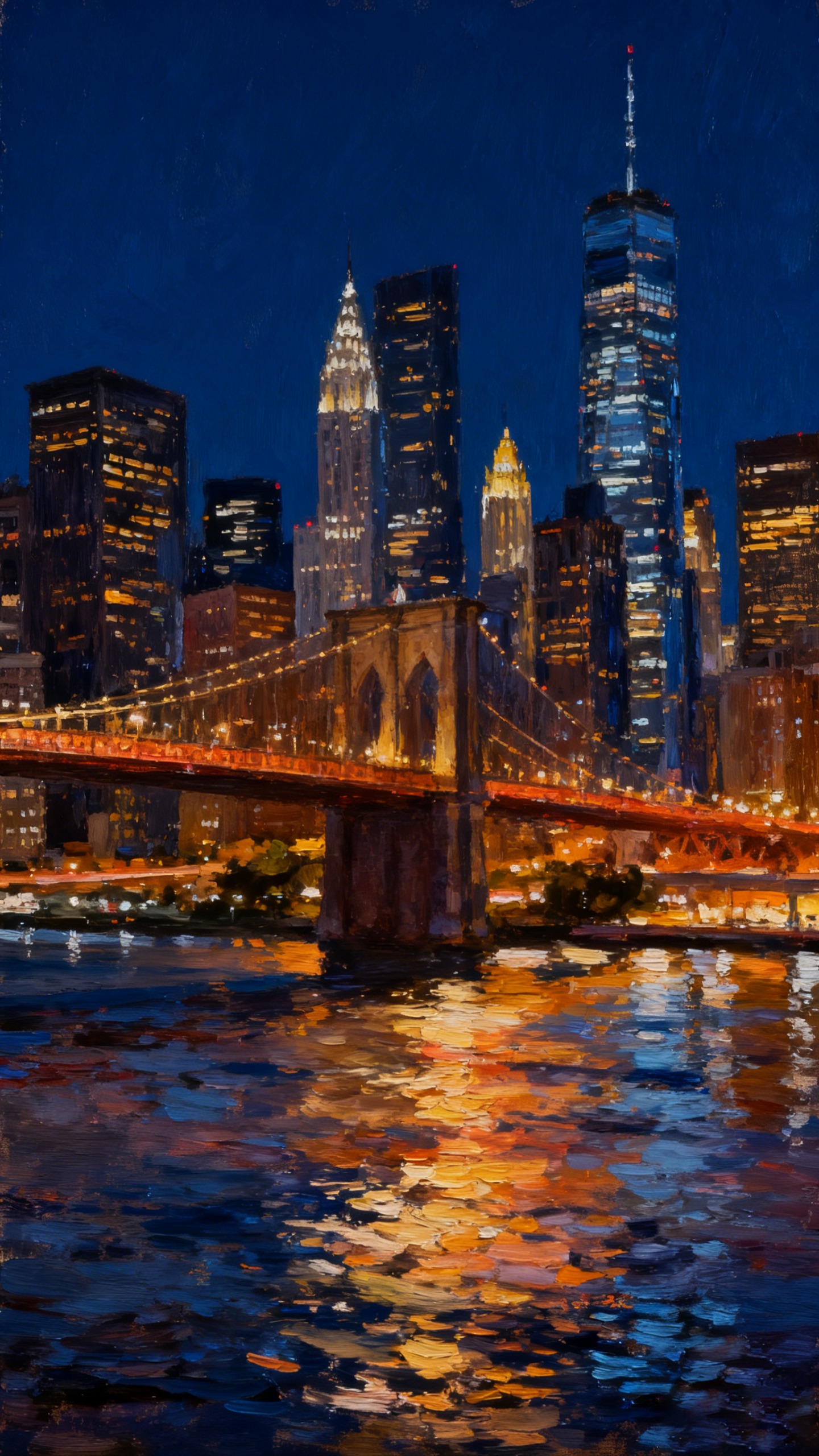 City Lights in Oil Paint